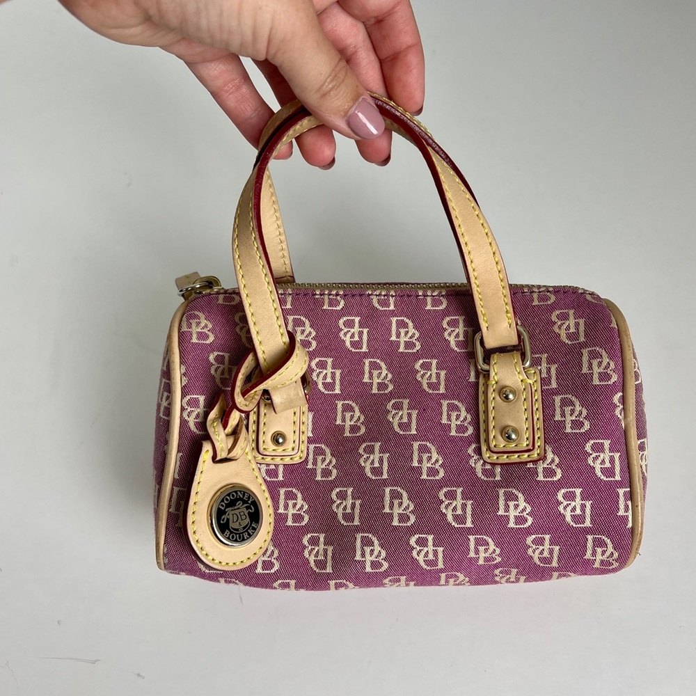 [SOLD] Dooney & Bourke Mini Bag in Purple and Tan